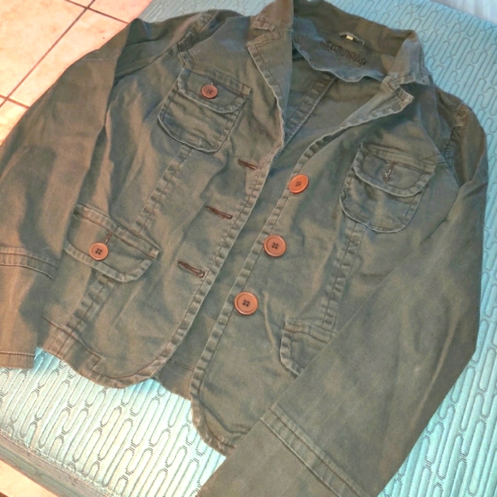 NWOT Army Green Olive Cargo Jacket Coat